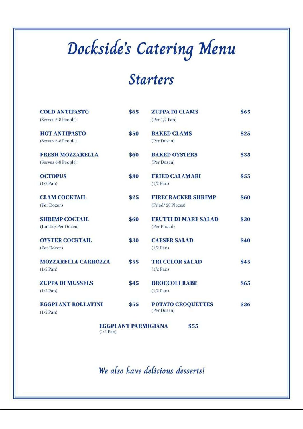 Catering Menu